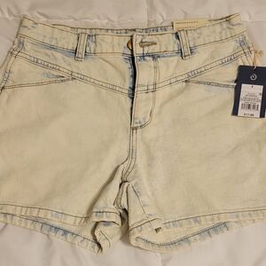 Women's Cream Denim Shorts